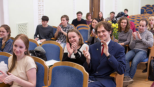 Стипендии президента получили 65 аспирантов из 34 вузов России и академических институтов РАН. Фото: Илья Сафаров