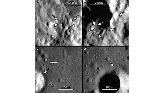 Фотографии валунов на Меркурии, сделанные американской автоматической межпланетной станцией Messenger