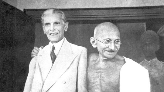 Махатма Ганди с основателем Пакистана Мухаммедом Али Джинной в 1944 году
